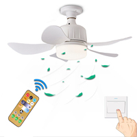 Ventilador de techo moderno con enchufe E27 para interiores de 18 pulgadas, lámpara de araña Led, bombilla de luz blanca, ventilador de techo para dormitorio con luz