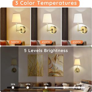 โคมไฟติดผนังแบบถอดได้ ใช้แบตเตอรี่แบบชาร์จไฟได้ พร้อมระบบหรี่แสงและรีโมทไร้สาย สำหรับห้องนอนและห้องนั่งเล่น - Product Image 2