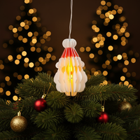 Lanterne en origami personnalisée QF, 7 cm, papier artisanal, Père Noël, LED, décoration de festival d'intérieur, pendentif, décoration suspendue de Père Noël