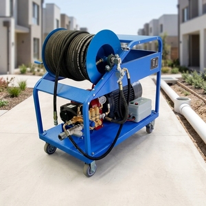 Nouvelle machine de nettoyage de tuyaux électrique hydraulique haute pression pour les ateliers de lavage de voitures et le débouchage des blocages de ciment et de béton - Product Image 1