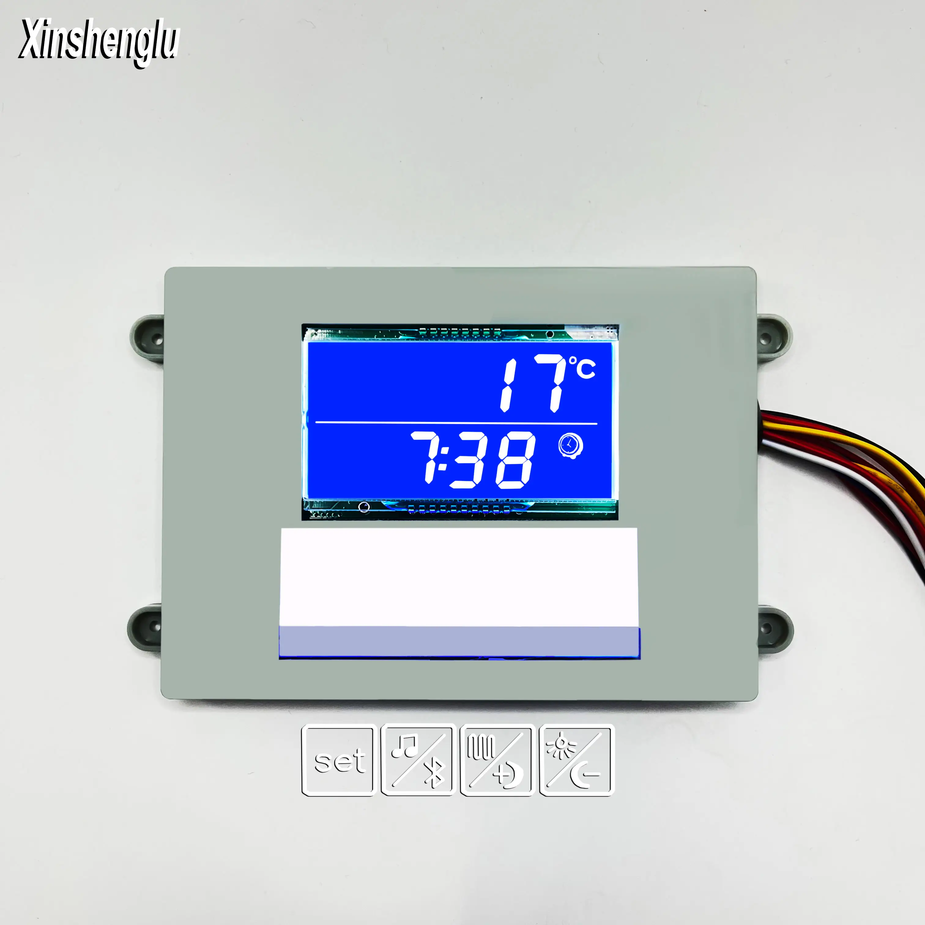 12V 5A 60W 4 teclas desempañador CCT 3 luces Bluetooth reloj tiempo y temperatura pantalla Led espejo Interruptor táctil