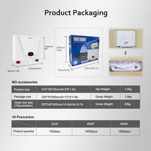 Calentador de agua instantáneo inteligente de pared con pantalla LED y control táctil de 5500W y 220V de bajo consumo para ducha eléctrica de hotel - Product Image 6