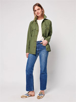 Blouson Bomber Haut de Gamme Matelassé en Coton Enduit Vert Olive Uni Réversible Écologique pour Femme, Respirant et Imperméable en Toile Tissée