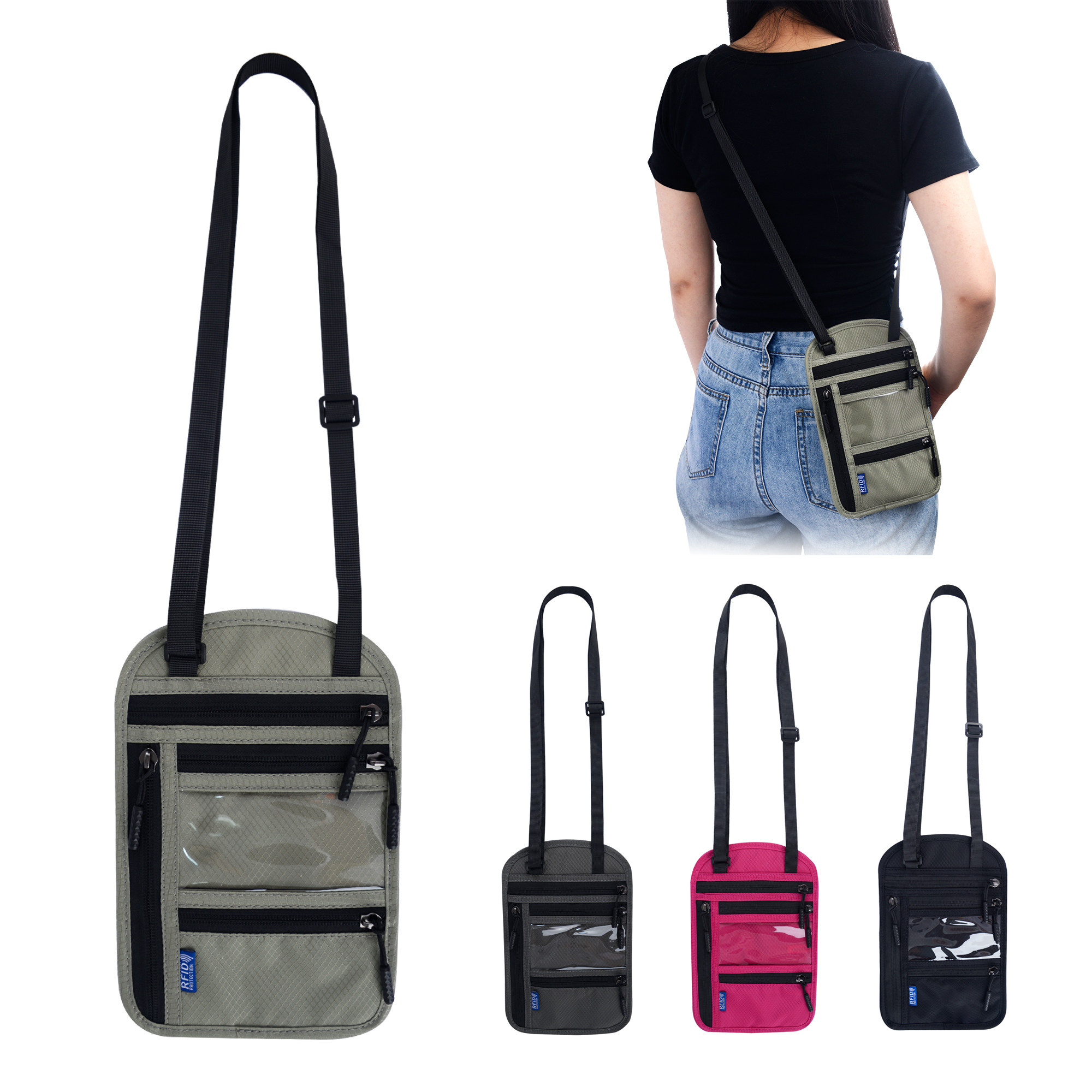 Travel Pouch Neck Keys Tickets Wallet RFID