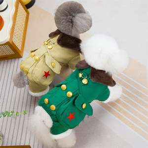 Jaket mantel anjing peliharaan katun mewah OEM/ODM pakaian anak anjing musim dingin rompi Jeans tebal untuk anjing kecil hangat dan modis - Product Image 1