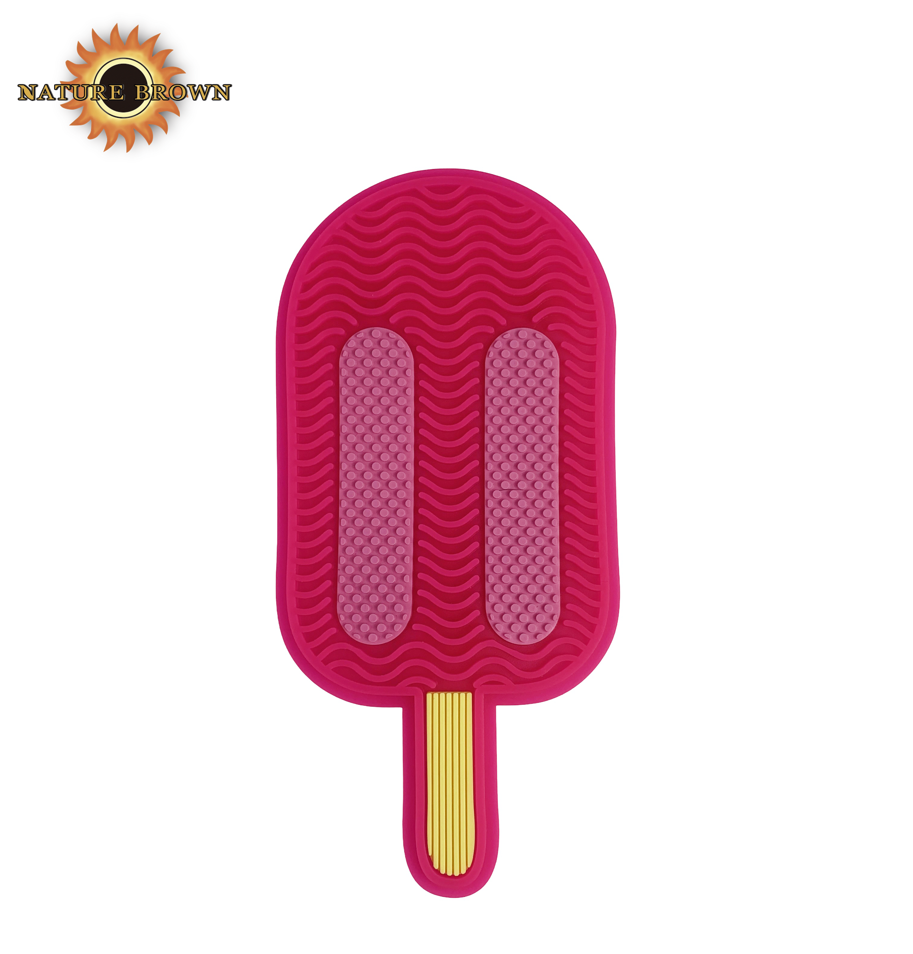 Cleaning Tool for Makeup Tools Silicone Ice Cream Stick Shaped Makeup Brush Cleaner with Suction Cup Convenient Pad