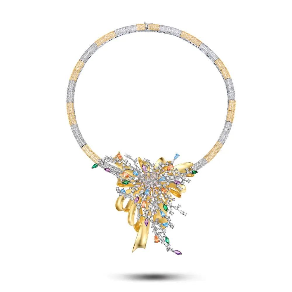 EXITOSO set perhiasan pengantin biru Afrika penjualan hotoso mode baru set kalung Dubai untuk Aksesori pesta pernikahan wanita