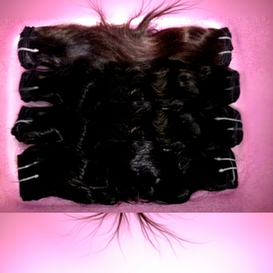 High Quality Remy Human Hair Weaving Shedding & Tangle Free <b>Machine</b> Double Weft Perm Ready Indian Hair All Colors Custom Logo - Product Image 1