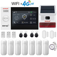 Système d'alarme de sécurité domestique intelligent sans fil 4G GSM WIFI Tuya avec détecteur de mouvement PIR Sirène solaire