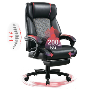 Sedia da Ufficio Direzionale Resistente, Capacità 200kg, <span class=keywords><strong>Poltrona</strong></span> Direttore Nera di Grandi Dimensioni, Schienale Alto Ergonomico, <span class=keywords><strong>Poltrona</strong></span> Girevole Premium - Product Image 1