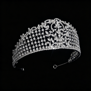 Fascia per capelli con corona <span class=keywords><strong>di</strong></span> zirconi <span class=keywords><strong>di</strong></span> alta qualità, tiare da sposa con zirconi trasparenti <span class=keywords><strong>di</strong></span> prima qualità, capolavoro per ballo <span class=keywords><strong>di</strong></span> fine anno, copricapo da regina, all'ingrosso - Product Image 3