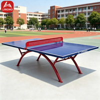 Table de ping-pong robuste et imperméable avec plateau SMC résistant à la corrosion, design pliable pour l'extérieur, idéale pour les écoles