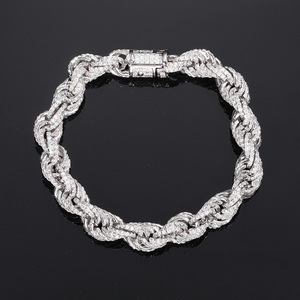 Collar de Moissanita VVS Color D de Plata S925 de 8mm para Hombre, <span class=keywords><strong>Cadena</strong></span> Cubana Iced con Eslabones de <span class=keywords><strong>Corte</strong></span> Diamante, Regalo de Boda Hip Hop, Cadenas Finas - Product Image 6
