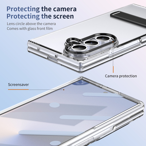 Casing Pelindung Anti Menguning Transparan TPU Anti Benturan untuk Z Fold 8 7 6 dengan Penyangga Strip - Product Image 5