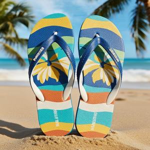 Chanclas Personalizadas con Diseño de Olas Coloridas para Adolescentes, Niños y Niñas, Sandalias de Playa con Estampado Floral, Antideslizantes, Pantuflas de Verano, Fabricante OEM - Product Image 1