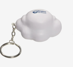 Porte-clés anti-stress personnalisés en forme de nuage, en mousse PU, avec logo imprimé, pour promotion, en gros, cadeau - Product Image 1