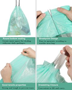 ถุงขยะย่อยสลายได้แบบมีเชือกผูกจากโรงงาน - Product Image 4