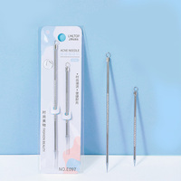 LMLTOP Extracteur de points noirs pour le visage en acier inoxydable Extracteur de boutons E097 Soins de la peau du visage Ensembles d'aiguilles pour les soins personnels contre l'acné