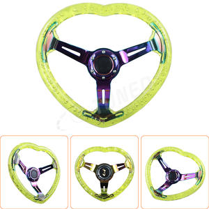 Tout nouveau <span class=keywords><strong>volant</strong></span> en alliage d'aluminium Neo Chrome JDM Racing style en forme de <span class=keywords><strong>coeur</strong></span> acrylique cristal clair <span class=keywords><strong>volant</strong></span> - Product Image 3