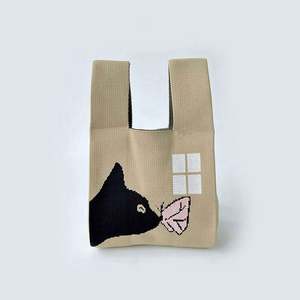 Bolso de Mano Tejido con Diseño de Corazón y Flores, Mini Bolso de Regalo Personalizado para Boda, Bolso de Mano con Nudo, Bolso Tote de Ganchillo - Product Image 3