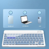 Conjunto de Teclado y Ratón Inalámbrico Recargable Universal Color Macaron Compatible con iPad, Teléfonos Móviles y Tabletas