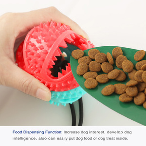 Double-Layered Spiked <b>Ball</b> <b>Dog</b> Toy for Teeth Cleaning and Oral Health with Red and Teal Color Design - Product Image 5