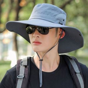 Wholesale <b>Summer</b> Sun <b>Hat</b> <b>Men</b> Women Sun Protection Wide Brim Bucket <b>Hat</b> Waterproof Breathable Custom Fishing Boonie <b>Hat</b> - Product Image 3