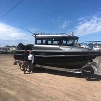 Bateau de pêche à moteur en aluminium de 9 m (30 pieds) à fond en V profond, avec cabine, pour la navigation en haute mer