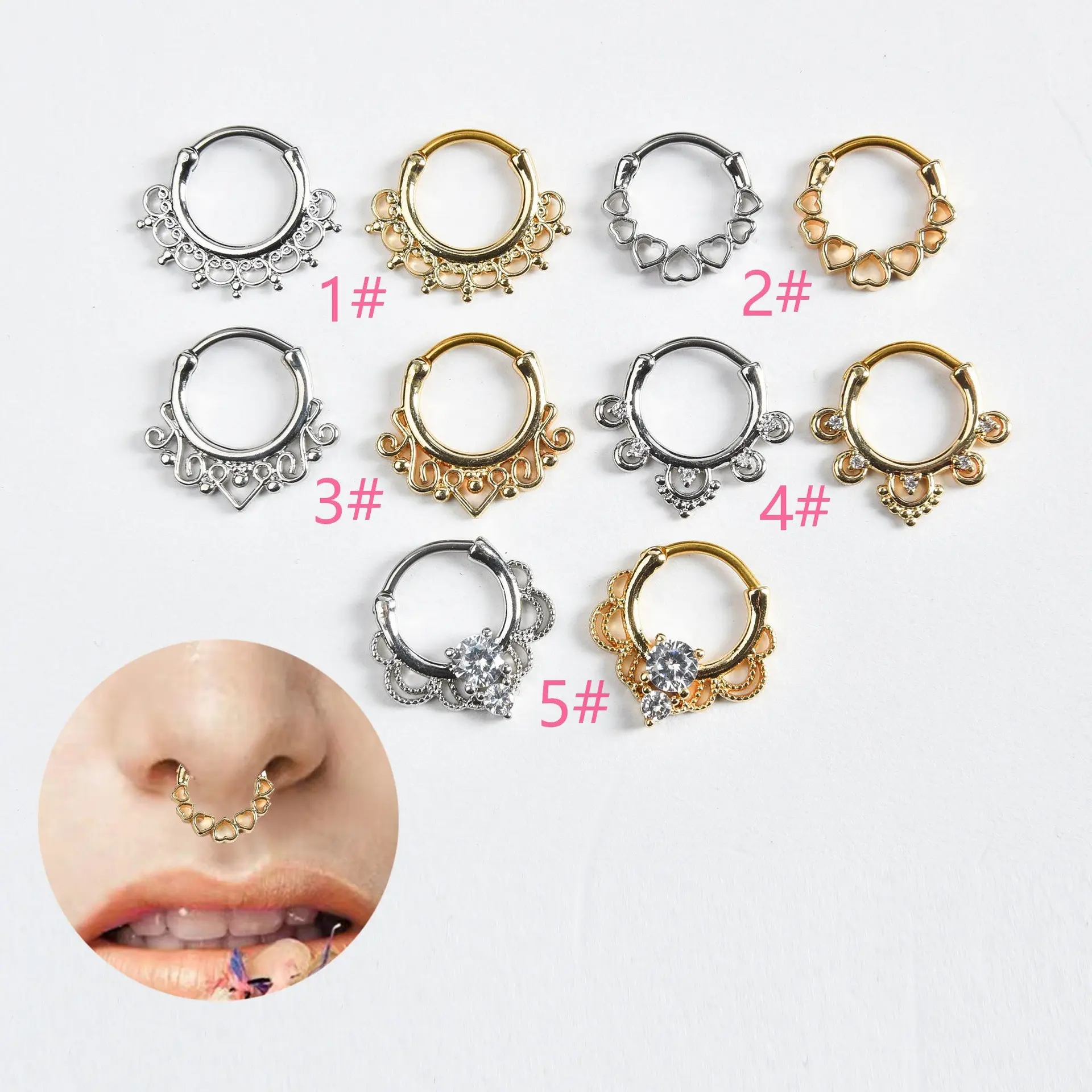 2024 New Arrival Celebrity Nose Rings Temperament Earrings Nose Rings Steel Gold Fashion Nose Rings