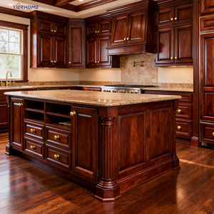 Mobili da <span class=keywords><strong>cucina</strong></span> in rovere massello personalizzato di lusso stile classico europeo per progetti di Villa Design e produzione su - Product Image 4