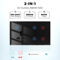 Enchufe Inteligente de Pared Tipo 147, 13A 240V, WiFi 2.4GHz, Control Remoto Móvil y por Voz, Zigbee, Puerto USB A, 2 Salidas, 2 en 1