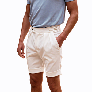 Pantalones Cortos de Traje para Hombre, Estilo Británico Italiano, Casuales, Ligeros y Transpirables, de Cintura Alta, para Verano - Product Image 5