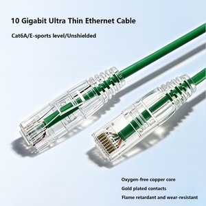 Cat6A Ultra Thin Ethernet <strong>Cable</strong> Oxygen Free Copper Network <strong>Cable</strong> 10G 2.8mm Jumper <strong>Broadband</strong> Computer High Speed Link <strong>Cable</strong> - Product Image 1