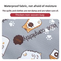 Sac de rangement pour vêtements et couettes en tissu Oxford épaissi, grande capacité, forme cubique, design mignon de dessin animé, sac de rangement pour literie et couettes