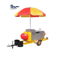 Chariot à hot-dogs en aluminium JX-HS230 pour vendeurs ambulants, pour la vente de collations en extérieur