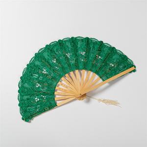 Abanico Plegable de Bambú de 23 CM con Bordado de Encaje, Estilo Europeo Vintage, para Accesorios de Danza o Actuaciones en Fiestas - Product Image 4