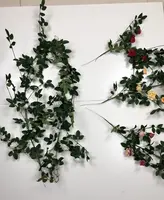 Rosa de seda artificial, rosa de alta qualidade, 220cm, decorativa, videira de rosas, para casamento, para backdrop