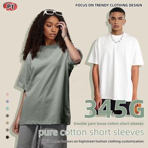 Camiseta de Verano 2026, Nueva, 345G, Estilo Americano, Cuello Redondo, Algodón Puro, Marca de Moda, Color Sólido, Corte Corto - Product Image 4