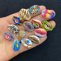 Perles intercalaires colorées en coquillages de cauris naturels et en matériau corail, pour la fabrication de bijoux DIY et la décoration de chaînes de lunettes