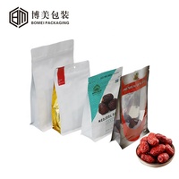Sachet d'emballage à fond plat à huit soudures haute barrière, étanche à l'humidité, avec fermeture éclair, encoche de déchirement et trou de suspension