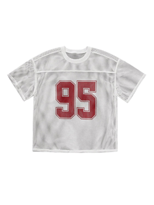 Maillot de football américain streetwear personnalisé en polyester respirant, coupe ample et courte, style oversize - Product Image 6