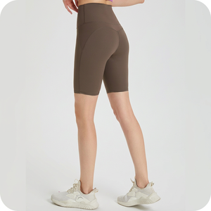 Shorts de sport pour femmes, longueur genou 8 pouces, sans effet camel toe, anti-frottement, effet push-up fessier, pour fitness, course, yoga, cyclisme, vente en gros - Product Image 4