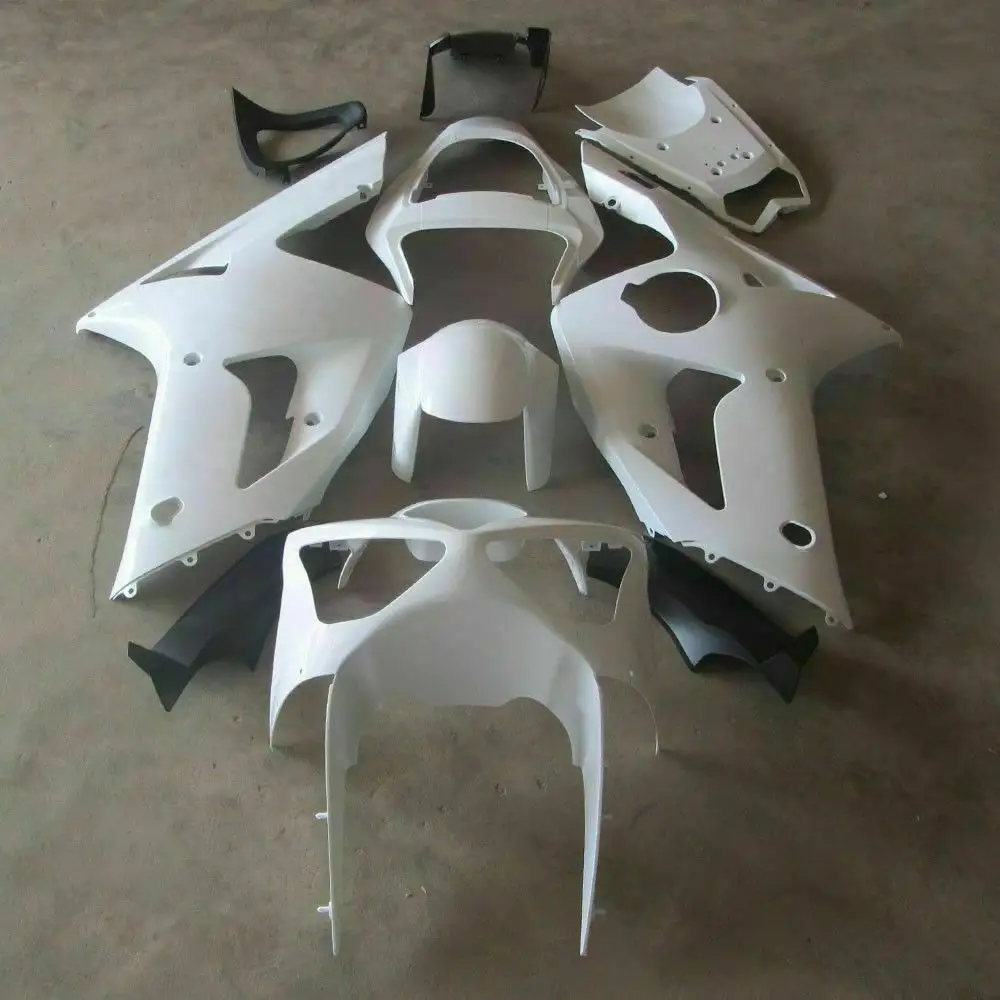 OEM Customized Full White Complete Bodywork Fairings Kit Unpainted ABS Fit For Kawasaki Ninja 636 ZX-6R ZX6R 2003 2004