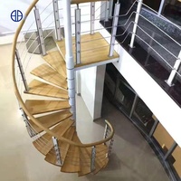 Escalier en colimaçon pour la construction de maisons, escalier hélicoïdal pour petits espaces, grenier, escaliers en acier au carbone, escaliers en colimaçon en bois, escalier intérieur