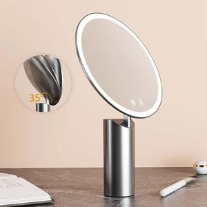 Miroir de maquillage rond éclairé par LED rechargeable personnalisé avec couleur personnalisée, simple face - Product Image 2