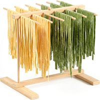 Séchoir à pâtes en bambou avec baguette de transfert et 12 barres, support de séchage pour nouilles, pour cuisine