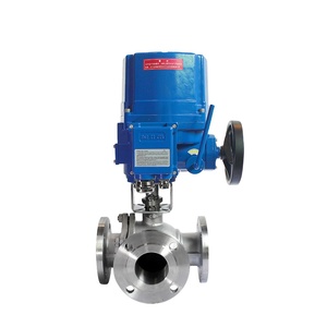 Venta de Liquidación COVNA B2B: Válvula de Bola Eléctrica de Acero Inoxidable de 3 Vías a Prueba de Explosiones, Tipo Regulador, con Brida - Product Image 1