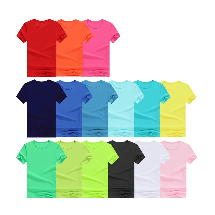 wholesale 100% polyester marathon sports men's short sleeve oem logo custom quick dry cheap blank plain t-shirt t shirt T-shirts