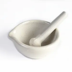 Ensemble de mortier et de pilons en porcelaine avec lèvre verseur, écrasement et meulage, résistant aux hautes températures