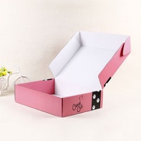 Boîte à colliers en carton recyclable et biodégradable, personnalisée, rose, simple, rectangulaire, avec insert personnalisé, matériaux recyclés